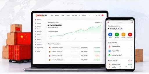 RMBDESK Business dashboard on laptop and phone